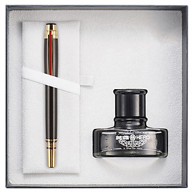 Bộ Bút Máy Hero Mingzhi 200E Vàng 14K 0.5mm + Mực