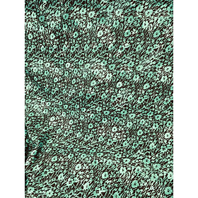 Vải voan thêu họa tiết hoa tông xanh lá