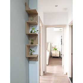 Mua Kệ Gỗ Treo Góc Tường 5 Tầng  Kệ Sách Gỗ Kệ Trang Trí Treo Tường Đa Năng KS-32