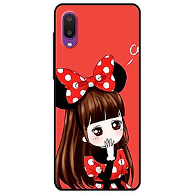 Ốp lưng dành cho Samsung Galaxy A02 mẫu Cô Gái Đầm Chấm Bi
