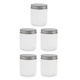 5pcs 250ML Clear Plastic Cosmetic Sample Container Tea Can Tin Jar Pot Empty