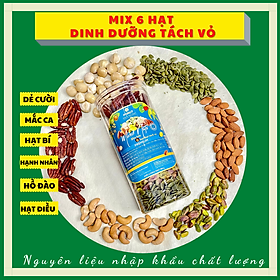 Hỗn hợp Mixed Nuts 6 loại hạt tách vỏ Fonut Hũ 500g ( hạt bí,hạt hồ đào, hạnh nhân,mắc ca,điều,dẻ cười)