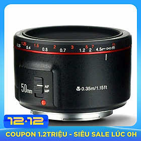Ống kính Yongnuo 50mm F1.8 II for Canon kèm lens hood và gói hút ẩm- Hàng nhập khẩu