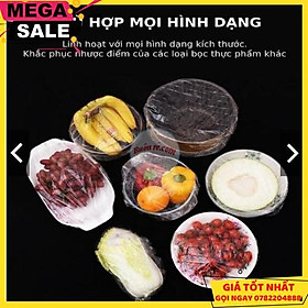 Mua Túi 100 Màng Bọc Thực Phẩm Có Chun Co Dãn Tái Sử Dụng (Gói 100C Kèm Túi Gấu) - Giao Hàng Toàn Quốc