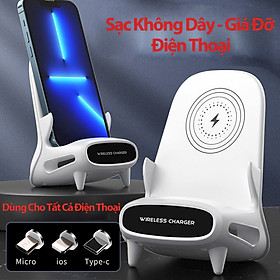 Sạc Từ Tính - Không Dây 15W Dùng Cho Tất Cả Dòng Máy Điện Thoại Kết Hợp Khuếch Đại Âm Thanh 3 Chiều Tặng Kèm 2 Đầu Từ Tính Type C và Micro