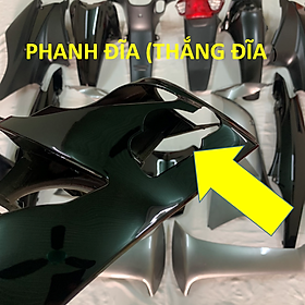 Fuil dàn áo dành cho xe Wave S100 - Wave Anpha - Wave RS 2008 -wave 50cc -wave 100 đời 2006 đến 2016 màu Đen Ghi - Nhựa trắng ABS cao cấp