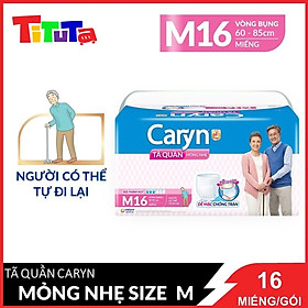 Tã Quần Mỏng Nhẹ Caryn Gói Siêu Lớn M16 (16 Miếng)