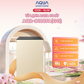 [SẢN PHẨM MỚI 2025] Tủ lạnh Aqua 90 lít AQR-D100FA(GG) - Màu be - Freeship toàn quốc - Có hỗ trợ đổi sang hồng - Hàng chính hãng