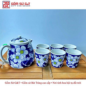 Mua Bộ tích trà Gốm Sứ G&T vẽ mai vàng băng xanh