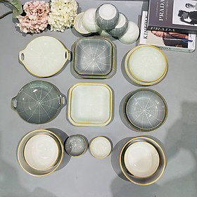 Mua Bộ bát đĩa chén đĩa tô Gosu phong cách Nhật Bản màu xanh mint sáng đẹp