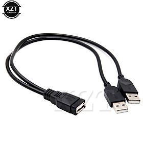 USB 2.0 Một Nam Sang USB Nữ 2 Đôi Dual Nguồn Điện USB Nữ Bộ Chia Cáp Nối Dài HUB sạc Cho Máy In