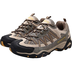 Men'S Outdoor Walking Shoes Scrub Mesh Breathable Damping Camping Hiking Shoes
