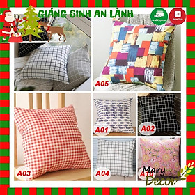 Mua Gối tựa lưng sofa trang trí phòng khách vuông họa tiết vintage giá rẻ 36*36cm