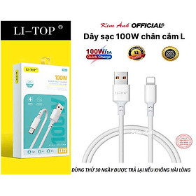 Dây sạc LI-TOP LX72 Công suất 100W chân L, Kim Ánh cho dùng thử 30 ngày, KIA bảo hành hàng chính hãng 12 tháng