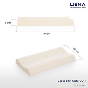Gối nằm cao su thiên nhiên em bé Liên Á Oval + Kèm áo gối cùng kích thước . - Contour 22x40x04cm