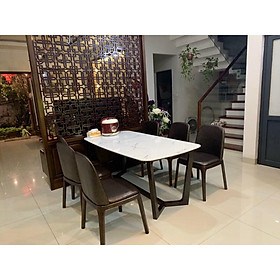 Bàn ăn cao cấp - bàn ăn mặt đá - 6 ghế