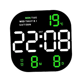 Digital Wall Clock Large Screen Display 12H 24H Desk with Day Date Temperature LED Desktop Alarm Clock for Festival Living Room Hall Home