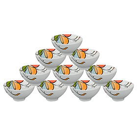 Bộ 10 Cái Chén Cơm 11.5cm Bóng Bay Gốm Sứ Minh Long