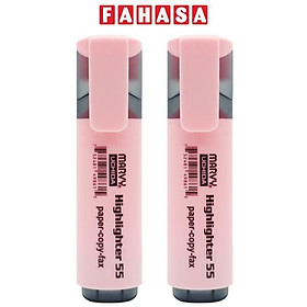 Vỉ 2 Bút Dạ Quang - Marvy HL55 - Pastel Pink