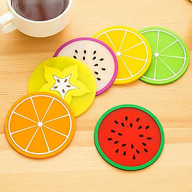 Cute Coaster Fruit Shape Silicone Cup Pad Non Slip Bowl Mat Heat Insulation Cup Pad Coaster Hot Drink Holder Kitchen Placemat