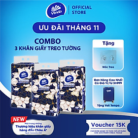 Khăn giấy treo tường cao cấp Vinda Prestige 4D 3 lớp 212 tờ