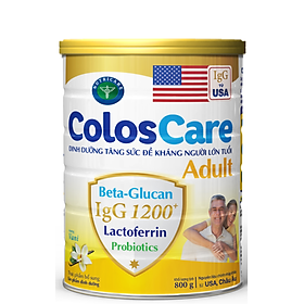 Sữa bột Colos Care Adult 800g - Dinh dưỡng tăng sức đề kháng người lớn tuổi