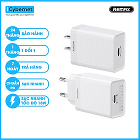 Củ sạc nhanh chuẩn PD 18W Remax RP-U80 - Hàng chính hãng