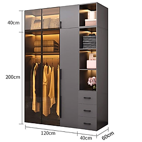 Mua   Miễn phí vận chuyển & lắp đặt   Tủ quần áo cánh kính Ohaha - TCK006