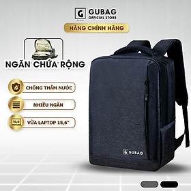 Balo GUBAG thời trang công sở, phù hợp nam nữ, đi làm, đi học, chống nước, chống xước, ngăn riêng đựng laptop tới 15,6in - Màu Đen