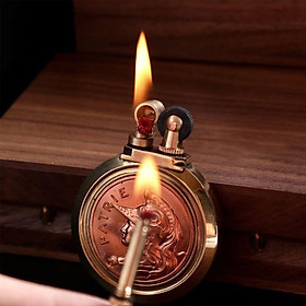 Mua Vỏ Hột Quẹt Bật Lửa Xăng Đá Đồng Thủ Công PATRIE TC36 Hình Đồng Xu Cá Tính Có 2 Kiểu Lấy Lửa Độc Đáo