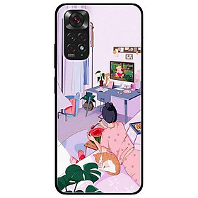 Ốp lưng dành cho Xiaomi Redmi Note 11 4G - Redmi Note 11 5G / Redmi Note 11T 5G / Redmi Note 11S 5G - Cô Gái Nằm Ăn Dưa
