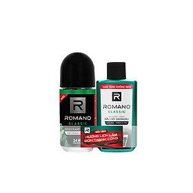 Lăn khử mùi Romano Classic cổ điển lịch lãm kháng khuẩn & khô thoáng cả ngày 50ml- Tặng dầu gội sạch gàu Romano Classic 60gr