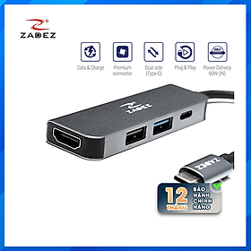 Mua Bộ chuyển đổi Type-C Hub ZADEZ ZAH-514 (4 trong 1)-HÀNG CHÍNH HÃNG