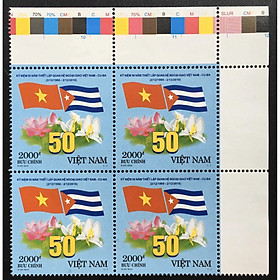 Bộ Tem Sưu Tầm Việt Nam 2010 - Chủ Đề Kỷ niệm 50 năm thiết lập quan hệ ngoại giao Việt Nam - Cuba 4 con