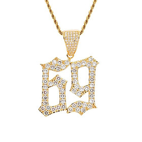 Fashion Hip Hop Number 69 Pendant Necklace with Stainless Steel Chic Chain