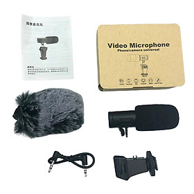 Bộ mic thu âm chuyên nghiệp MIC-06 với thiết bị chống sốc, chắn gió và bộ bảo vệ cho điện thoại, camera DSLR và máy quay phim