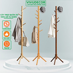 Mua Cây treo quần áo VIVUDECOR CT08 100% gỗ tự nhiên 8 nhánh