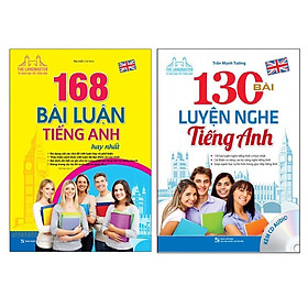 Sách - Combo 2 cuốn The Langmaster - 168 bài luận tiếng Anh hay nhất + 130 bài luyện nghe Tiếng Anh (Kèm CD Audio)