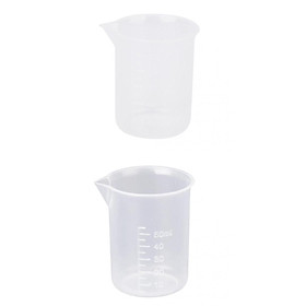 2 Pcs 50ml 100ml Food Grade Plastic Clear Graduated Measuring Cup Beaker Jug Containers for Lab Kitchen Liquid Food Oil Measurement