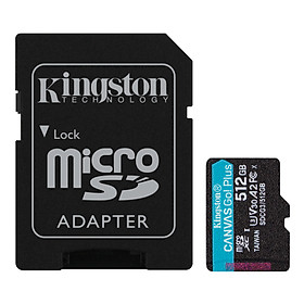 THẺ NHỚ KINGSTON 512GB MICROSDXC CANVAS GO PLUS 170R-ADAPTER