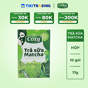 Cozy Trà sữa 3in1 - Matcha 10 gói x 17g Hộp