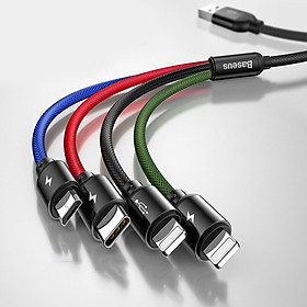 Mua Cáp sạc đa năng Baseus Rapid Series 4 in1 Type-C  2 Lighting  Micro USB cho iPhone/ iPad / Airpods  Smartphone & Tablet Android (3.5A  1.2M  Fast charge 4 in 1 Cable) - hàng nhập khẩu
