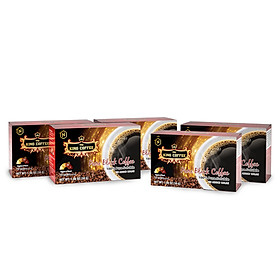 Hình ảnh Combo 5 Cà Phê Hòa Tan 100% Đen Thuần Khiết KING COFFEE - Hộp 15 gói x 2g