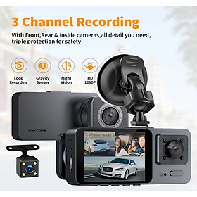 Camera Hành Trình 1080P 3 Mắt S10 không wifi và 3 mắt plus có wifi phù hợp