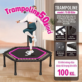 BG Sàn nhún,bạt nhún có thể gấp gọn cao cấp Trampoline size 1m-1,2m có thanh vịn dành cho mọi lứa tuổi - SÀN NHÚN 50-ELI-PINK