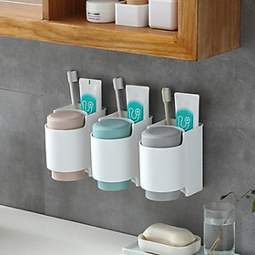 SET ĐỰNG BÀN CHẢI ĐI KÈM 2 CỐC ĐÁNH RĂNG GẮN TƯỜNG
