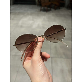 Kính râm Mắt bầu kim loại đi ngày và đêm thời trang Hàn Quốc