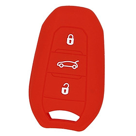Silicone Car Key Case Cover Fit for AUDI Smart 3 Buttons Remote Key Fob Protective Case Shell Red