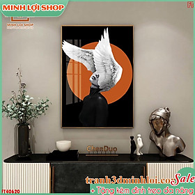 Tranh cô gái tráng gương pha lê hiện đại trang trí phòng khách,không gian tặng tân gia TẶNG KÈM ĐINH TREO GIRL028