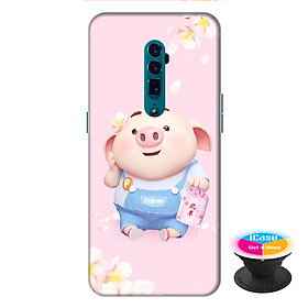 Ốp lưng điện thoại Oppo Reno 10X Zoom hình Heo Con Lì Xì tặng kèm giá đỡ điện thoại iCase xinh xắn - Hàng chính hãng